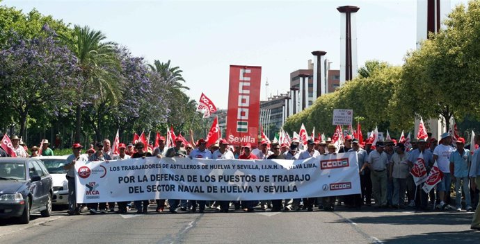 Manifestación De Astilleros De Sevilla Y Huelva