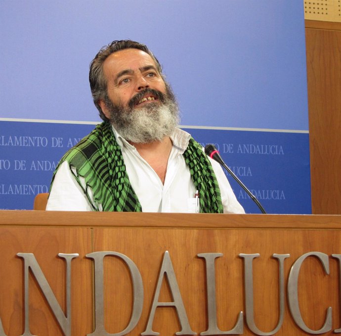 Juan Manuel Sánchez Gordillo, en rueda de prensa