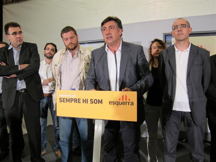 Joan Puigcercós Comparece En La Noche Electoral