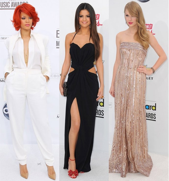 Montaje De Rihanna, Selena Gomez Y Taylor Swit En Los Billboard Awards 
