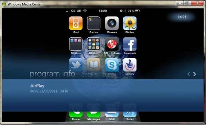 Pantalla De Airplay En Windows Media Center Por Thomas Pleasance