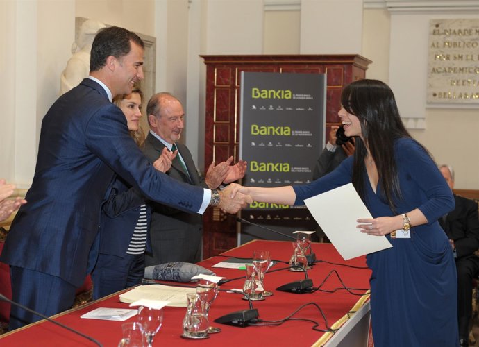 Los Príncipes De Asturias Y El Presidente De Bankia