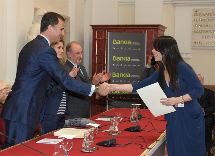 Los Príncipes De Asturias Y El Presidente De Bankia