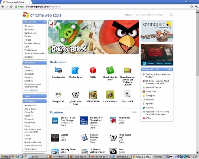 Pantalla Del Chrome Web Store