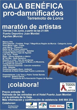 Cartel De La Gala Benéfica Por Los Daminficados De Lorca