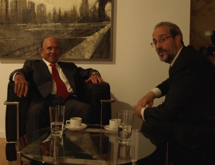 Emilio Botín Y El Rector De La USAL, Daniel Hernández Ruipérez     