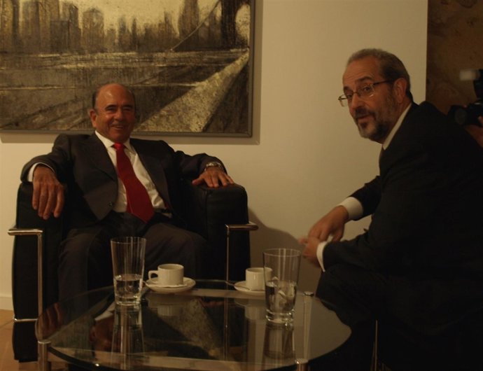 Emilio Botín Y El Rector De La USAL, Daniel Hernández Ruipérez     