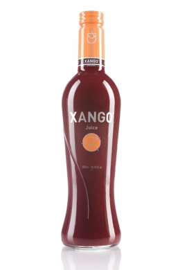 Botella Del Nuevo Zumo Xango, Elaborado Con La Fruta Asiática Mangostán