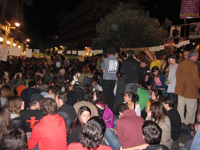 Manifestantes Del 15M En Valladolid El Pasado Viernes.