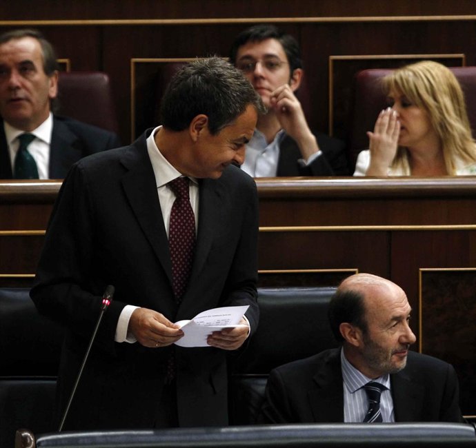 Zapatero Y Rubalcaba En El Hemiciclo