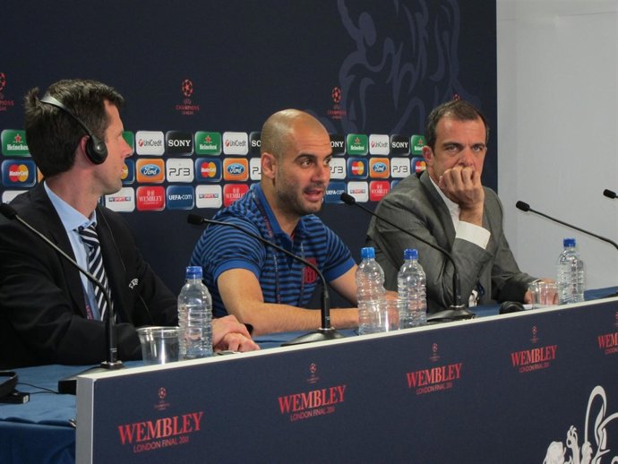 Pep Guardiola En Rueda De Prensa En Wembley