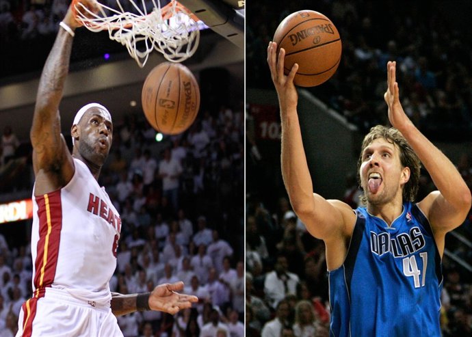 Montaje Lebron James Dirk Nowitzki Final NBA