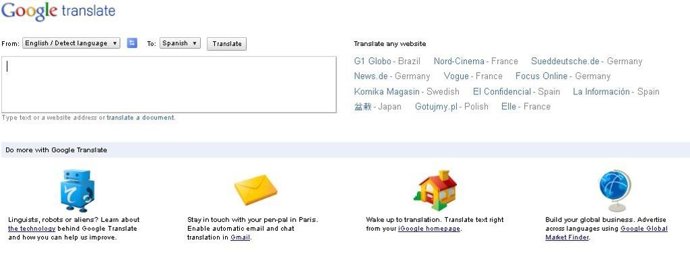 Google Translate Pantalla