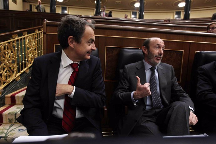 Zapatero y Rubalcaba en el Congreso