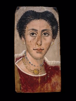 Mummy Portrait: Portrait Of A Woman In Encaustic On Oak; Roman Period; Egypt; 20