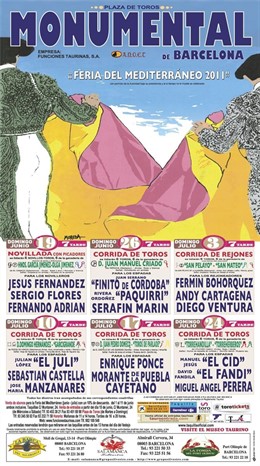 Cartel De Toros De La Monumental, Feria Del Mediterráneo 2011