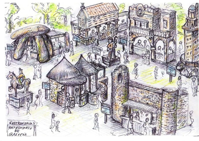 Boceto De La Feria De Galicia En Madrid