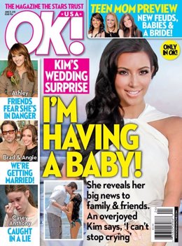 Kim Kardashian En La Portada De Ok! Embarazada