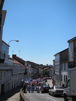 Manifestantes Del Naval Convocados Por La CIG En Santiago