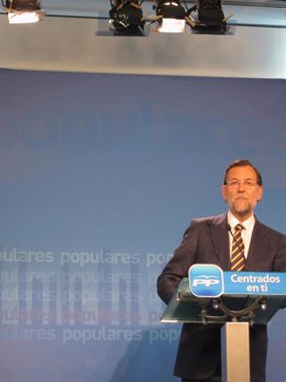 El Presidente Del PP, Mariano Rajoy, En Rueda De Prensa En Génova