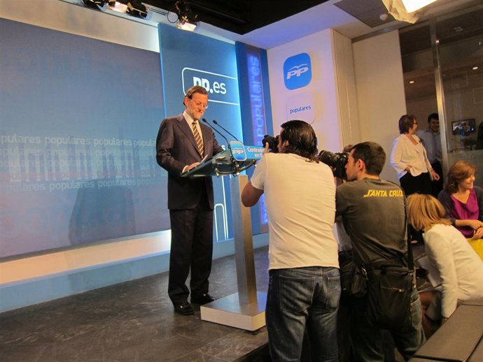 El Presidente Del PP, Mariano Rajoy, En Rueda De Prensa En Génova