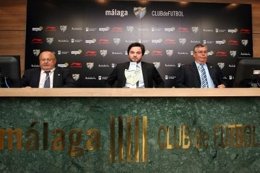 Ghubn (Centro) En Una Rueda De Prensa Del Málaga 