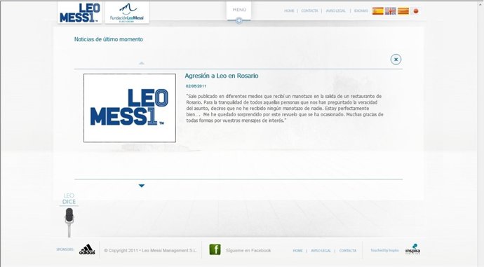Comunicado De Leo Messi En Su Página Web