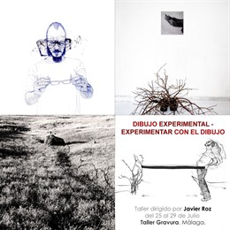 Cartel Del Taller De Dibujo Experimental En El Taller Gravura De Málaga 