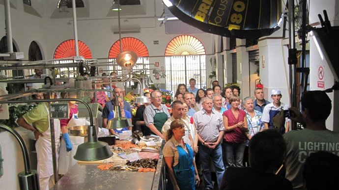 Rodaje Del Anuncio De La Primitiva En La Calle Feria