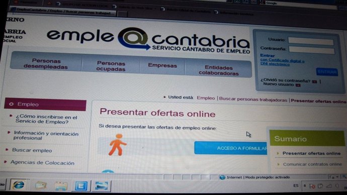 Portal Web Empleo Cantabria