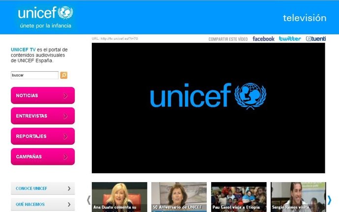 Televisión De UNICEF En Internet