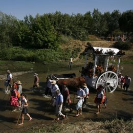 Peregrinos que van a El Rocío