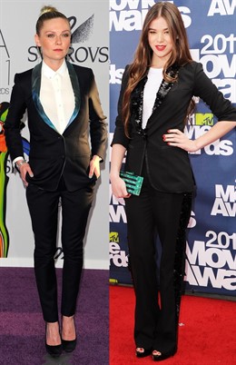 Montaje De Kirsten Dunst Y Hailee Steinfeld, Con Look Masculino