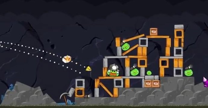 Pantalla De Angry Birds En La Fase Mine And Dine Por Rovio