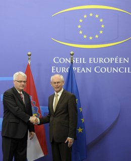 Van Rompuy Y El Presidente De Croacia, Ivo Josipovic 
