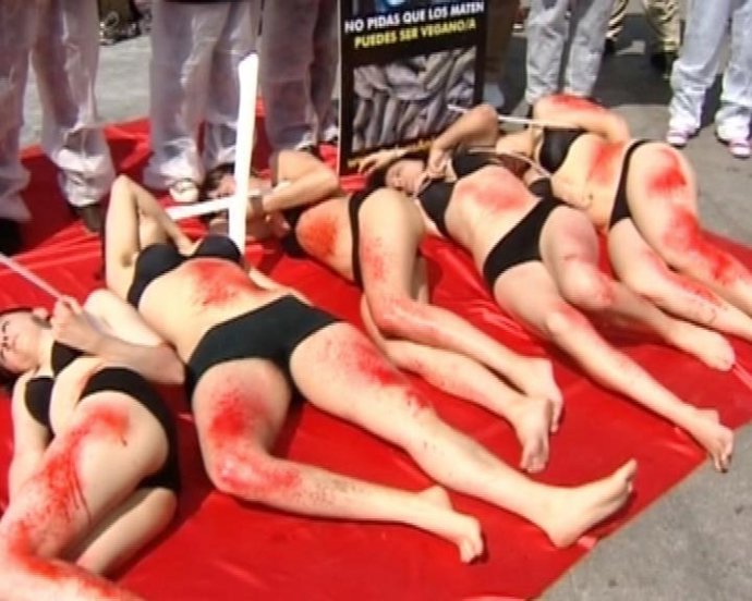 Activistas protestan contra la tauromaquia