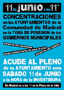 Cartel De La Concentración En El Toma De Posesión De Los Alcaldes