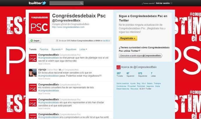 Página En Twitter De 'Congrés Des De Baix', PSC.