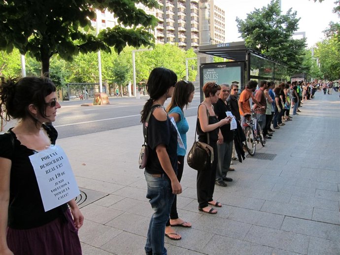 Cadena Humana 15M En Zaragoza