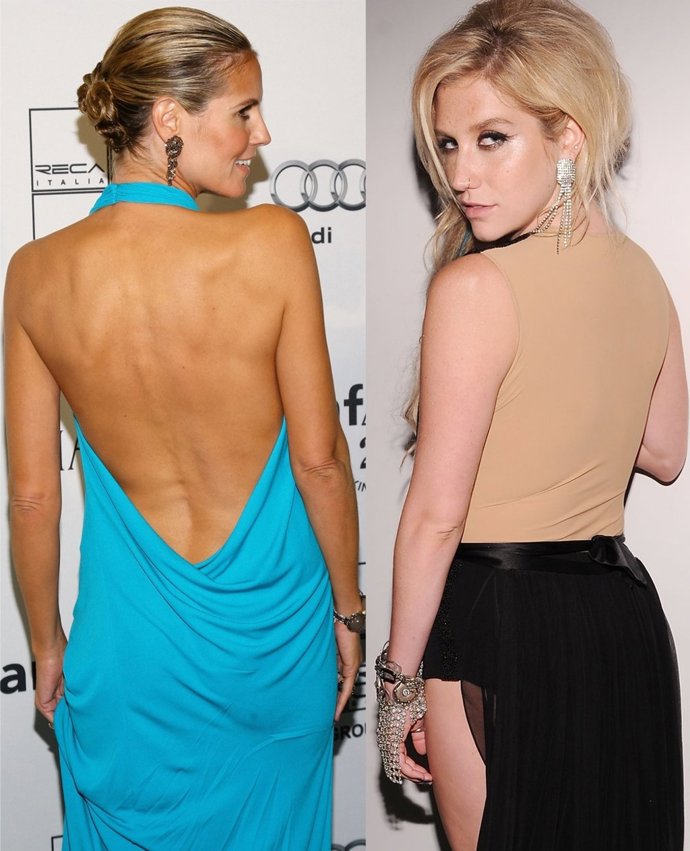 Montaje De Heidi Klum Y Kesha De Espaldas 