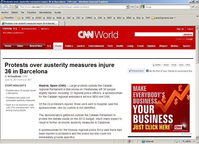 Los Medios Internacionales Se Hacen Eco De Las Protestas