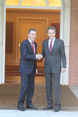 Zapatero Y Rasmussen En Moncloa