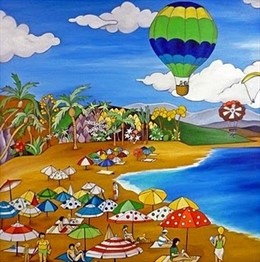 Cuadro 'La Playa' De Ana Sánchez Que Se Exhibirá En Polonia