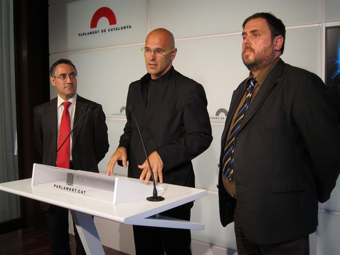 Tremosa (Ciu), Romeva (ICV) Y Junqueras (ERC)
