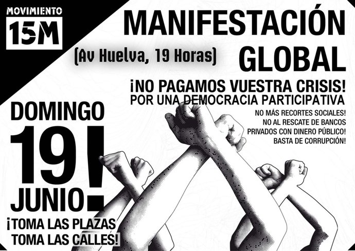MANIFESTACIÓN EL DÍA 19 DE JUNIO A LAS 19,00 CON SALIDA AVDA. DE HUELVA