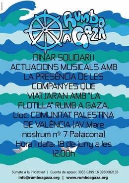 Cartel De La Comida Solidaria Con La Flotilla Rumbo A Gaza