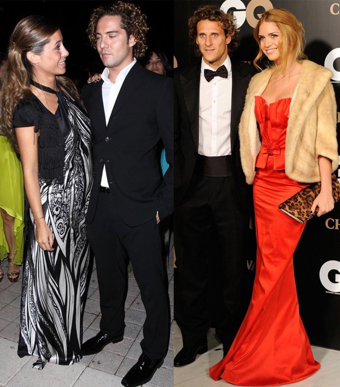 Montaje De Elena Tablada Y David Bisbal Con Diego Forlán Y Zaira Nara 