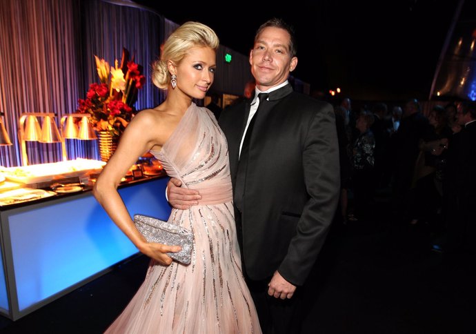 Paris Hilton y su novio, Cy Waits en la post-fiesta de los Globos de Oro 