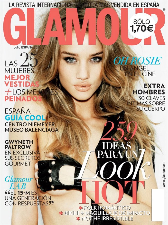 Portada De Glamour De Rosie Huntington-Whiteley