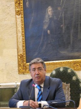 Zoido Durante La Rueda De Prensa De Este Martes.